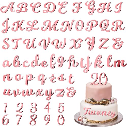 64 Stück Acryl-Alphabet-Tortenaufsätze, personalisierte Namens-Cupcake-Aufsätze mit Buchstaben von A bis Z (0–9), passend für Hochzeit, Geburtstag und Partydekoration (Roségold) von STATWTHMA