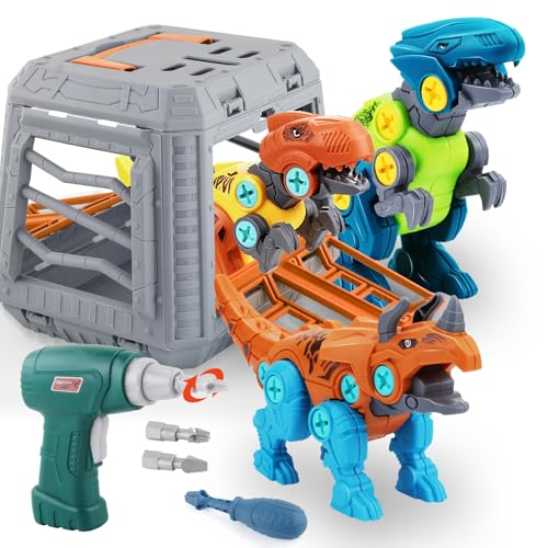STAY GENT 3 Stück Dinosaurier Spielzeug mit Elektrobohrer & Käfig für Jungen Mädchen, STEM Gebäude Bildung Geschenke für Kinder 3 4 5 6 7 Jahre alte STAY GENT 3 Stück Dinosaurier Spielzeug mit Elektrobohrer & Käfig für Jungen Mädchen, STEM Gebäude Bildung Geschenke für Kinder 3 4 5 6 7 Jahre alte von STAY GENT