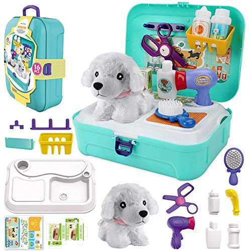 STAY GENT Tierarzt Spielzeug Arztkoffer Kinder, Arzt Rollenspiel für Füttern und Pflegen von Plüschhunden Rucksack Rollenspiels Lerngeschenke Spielset Geschenke für Jungen Mädchen 3-7 Jahren von STAY GENT