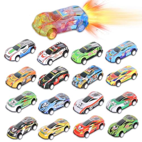 STAYOF 16 Stück Auto Spielzeug, Cars Spielzeug, Mini Spielzeugauto, Kleines Spielzeugauto aus Legierung und Kunststoffen, Bumerang Auto für Das Lernspiel von Kleinkindern Jungen und Mädchen von STAYOF