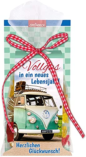 STEINBECK Fruchtgummi Geburtstag 100g Tafel Auto Führerschein Geschenk Happy Birthday von STEINBECK