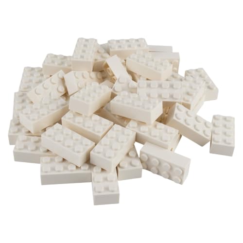 Lego® Classic Basic Steine Weiss 3001-50 Stück 2x4 Steine Weiss - Ideal für Kreative Bauvorhaben und Lego® Projekte - Perfekt für BAU- und Spielspaß - 2x4 Noppen (3001) von LEGO