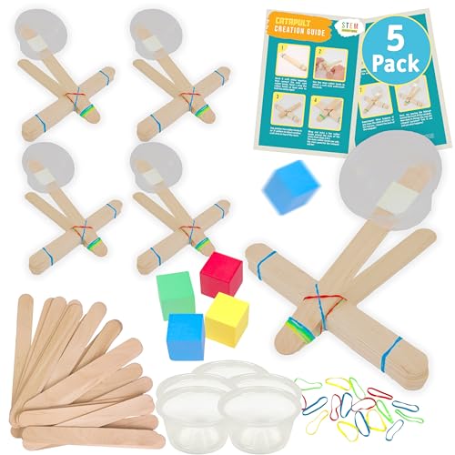 Craft Stick Katapulte Kit - Zubehör für 5 Katapulte, komplettes STEM-Projekt für Kinder mit Anleitung Craft Stick Katapulte Kit - Zubehör für 5 Katapulte, komplettes STEM-Projekt für Kinder mit Anleitung von STEM INVENTIONS