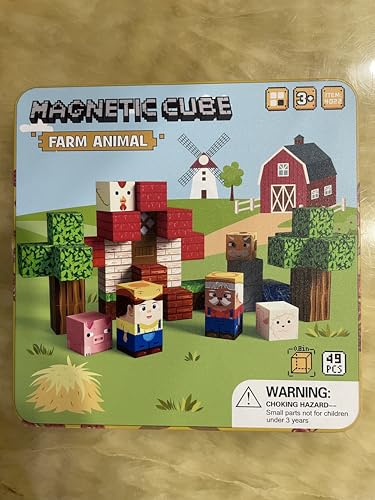 Magnetische Bauklötze, Bauernhof Thema STEM Mini Magnet Travel Cubes Baukasten für Alter 3+ von STEM MATCH