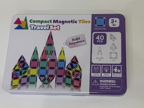 STEM MATCH Magnetische Tiles Kinderspielzeug, 40pcs magnetische Bauklötze mit Eisenbox, Mini Travel Magnetic Fliesen Spielzeug Construction Set für 3+ Jahre alte Jungen Mädchen Montessori Spielzeug STEM MATCH Magnetische Tiles Kinderspielzeug, 40pcs magnetische Bauklötze mit Eisenbox, Mini Travel Magnetic Fliesen Spielzeug Construction Set für 3+ Jahre alte Jungen Mädchen Montessori Spielzeug von STEM MATCH