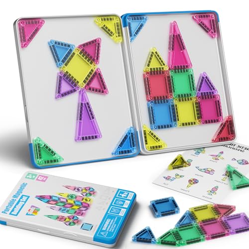 STEM MATCH Tragbar Reisen Magnetische Konstruktion Set 42pcs magnetische Fliesen Reise magnetische Baukasten für Kleinkind Montessori Spielzeug für 3+ Jahre alt Jungen und Mädchen STEM MATCH Tragbar Reisen Magnetische Konstruktion Set 42pcs magnetische Fliesen Reise magnetische Baukasten für Kleinkind Montessori Spielzeug für 3+ Jahre alt Jungen und Mädchen von STEM MATCH