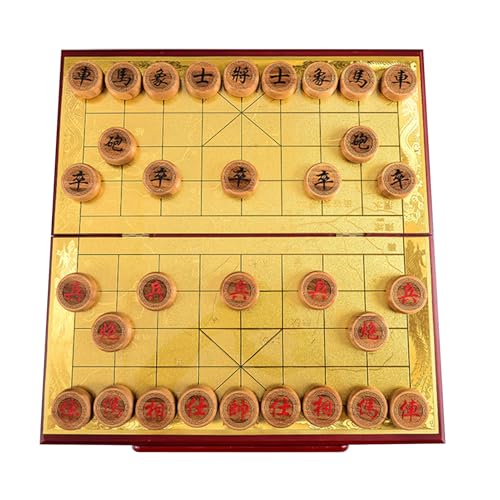 Strategie-Brettspiele for 2 Spieler, chinesisches Schachspiel mit faltbarem Brett und Bambusstücken, klassisches Xiangqi-Reisespieleset von STEPHM