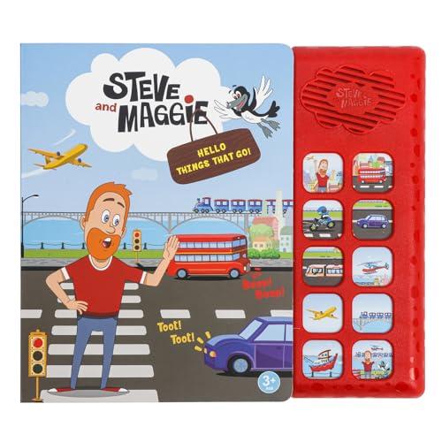 Steve and Maggie Sing-Alongs 10 Button Sound Book Dinosaur Toys Learning & Education Toys Interactive Baby Books for Toddlers 3-8 Gifts for Boys & Girls (5-Hello Things That Go （Transportation）) von STEVE and MAGGIE