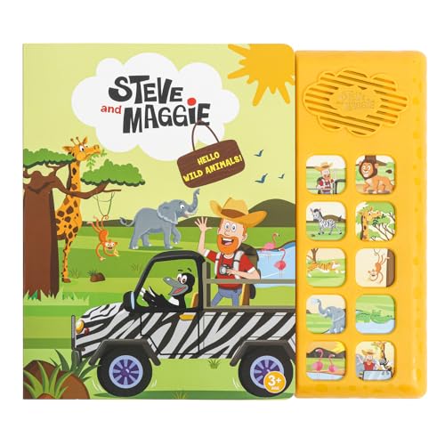 Steve and Maggie Sing-Alongs 10 Button Sound Book Dinosaur Toys Learning & Education Toys Interactive Baby Books for Toddlers 3-8 Gifts for Boys & Girls (6-Hello Wild Animals) von STEVE and MAGGIE