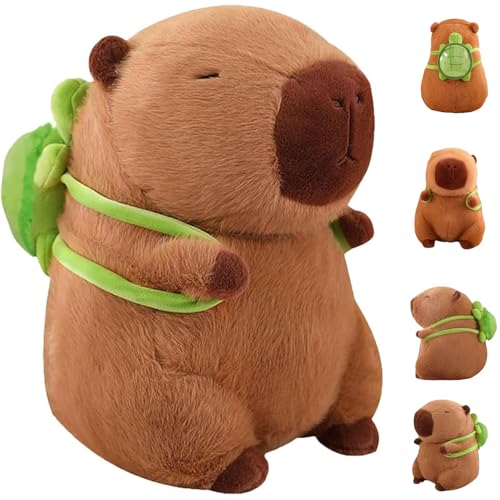 STFYUG Capybara Kuscheltier, Capybara Plüschtier mit Schildkrötenrucksack, Wasserschwein Kuscheltier, Kuscheltier Capybara, Stofftier Capybara Geschenk für Mädchen Jungen STFYUG Capybara Kuscheltier, Capybara Plüschtier mit Schildkrötenrucksack, Wasserschwein Kuscheltier, Kuscheltier Capybara, Stofftier Capybara Geschenk für Mädchen Jungen von STFYUG