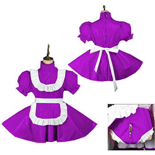 Übergröße Dienstmädchenkleider Stil Sissy Kleid Locable Sweet Dress Kostüm, Rose Purple, 7XL von STHEFF