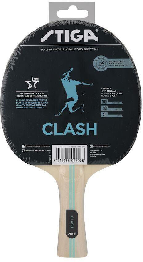 STIGA Bat Clash Hobby Tischtennisschläger, Blue STIGA Bat Clash Hobby Tischtennisschläger, Blue von STIGA