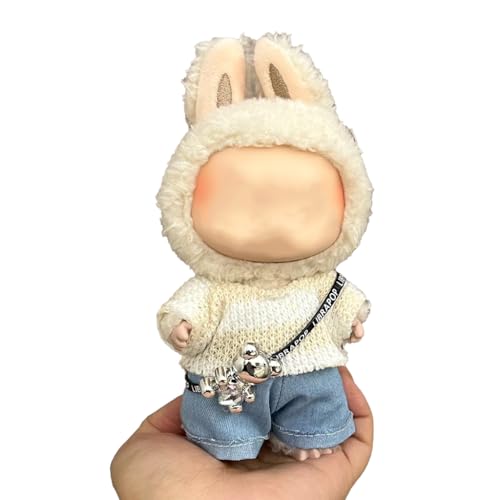 17cm Labubu Puppenkleidung Set - Hoodie + Jogger + 3 Accessoires - Für Generation 1/2/3 La-bu-bu (Stehposition & Sitzposition)Für pop mart /labubu (C68) von STOAT