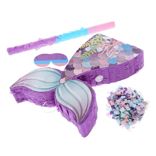 STOBAZA 1 Satz Mermaid Pinata Bunte Kindergeburtstag Dekoration mit Blindfold und Stock Kreative Piñata für Geburtstagsfeiern Süßigkeitengefüllt Festtags für Mermaids STOBAZA 1 Satz Mermaid Pinata Bunte Kindergeburtstag Dekoration mit Blindfold und Stock Kreative Piñata für Geburtstagsfeiern Süßigkeitengefüllt Festtags für Mermaids von STOBAZA