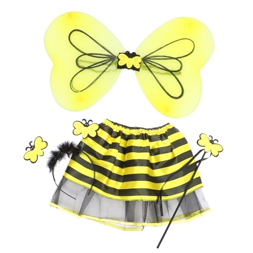STOBAZA 1 Satz Schmetterlingsflügel eingestellt Kinderkostüm verkleiden Feenflügelkinder Kinderkleider Rock eine Armatur Fee Zubehör Kostüm Flügel Partyrock Biene Kleidungsset Mädchen von STOBAZA