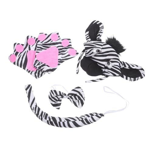 STOBAZA 1 Satz Zebra Kostüm Set für Erwachsene Mit Haarreif Fliege Handschuhen und Tierkostüm für Halloween Karneval und Cosplay Stylische und Bequeme Verkleidung aus Atmungsaktiv und STOBAZA 1 Satz Zebra Kostüm Set für Erwachsene Mit Haarreif Fliege Handschuhen und Tierkostüm für Halloween Karneval und Cosplay Stylische und Bequeme Verkleidung aus Atmungsaktiv und von STOBAZA