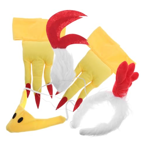 STOBAZA Halloween-hühnerkostüm Tutu-set Hahn Stirnband Schnabel Nase Füße Zubehör-set Für Partys Und Veranstaltungen STOBAZA Halloween-hühnerkostüm Tutu-set Hahn Stirnband Schnabel Nase Füße Zubehör-set Für Partys Und Veranstaltungen von STOBAZA