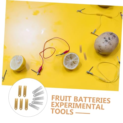 STOBAZA 10 Stück Teiliges Kupfer Zinkblech für Früchtebatterie Experiment Robustes Material Präzise Verarbeitung für Wissenschaftliche Lernprojekte und Stromerzeugung von STOBAZA