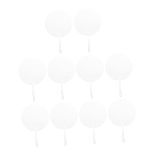 STOBAZA 10 Stück Teiliges Runder Handfächer Transparent Blanko Multifunktional Leicht Tragbar für Bühnenauftritte Tanz und DIY gestaltung Dekorativ für Sommer und Wohnraum von STOBAZA