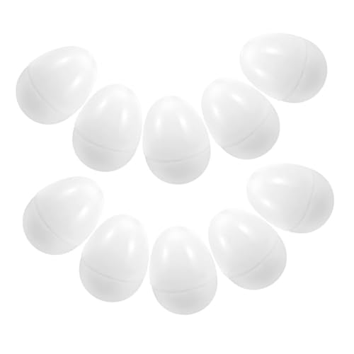 STOBAZA 10 Stück Teiliges Weiße Befüllbare Kunststoff-Ostereier Realistische Offene Deko-Eier zum Basteln und Befüllen für Ostern Party DIY Süßigkeitenbox und Klassenraum-Preis von STOBAZA