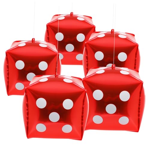 STOBAZA 10 Stück Würfel Luftballons aus Aluminiumfolie Themenparty Dekoration für Unvergessliche Langlebig und Farbintensiv für Erwachsene von STOBAZA