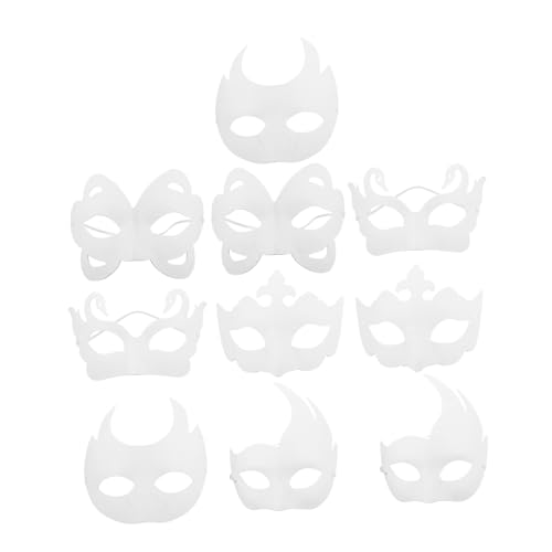 STOBAZA 10St Zellstoff-Maske Katzenmasken bemalt halloween maske halloween-maske schmücken Dekor Cosplay-Halloween-Party-weiße Masken Maskerade-Maske Schüttgut bilden Zubehör Gesichtsmaske von STOBAZA