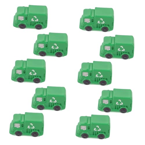 STOBAZA 10stücke Müllwagen-Ornamente Für Modelllandschaften Kleine Müllwagen-Dekoration Für Puppenhäuser Und Büros Winzige Fahrzeugmodelle Mit Müllwagen-dekor von STOBAZA