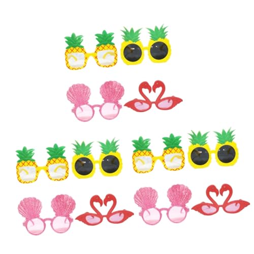 STOBAZA 12 Stk Partybrille Luau-Strand lustige Brille Brillen für die Sommerparty Neuartige Party-Sonnenbrille Gläser Flamingo-Brille Ananas Brille Kuchen schmücken von STOBAZA