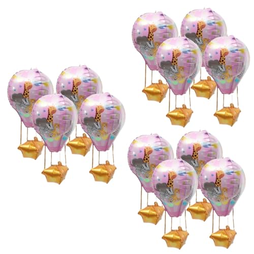 STOBAZA 12 Stk Heißluftballon Ballon aus Aluminiumfolie Hochzeitsdekorationen luftballons wandverkleidung Wohnkultur Gastgeschenke Geburtstagsballon Metall schmücken Drachen Kind Rosa von STOBAZA