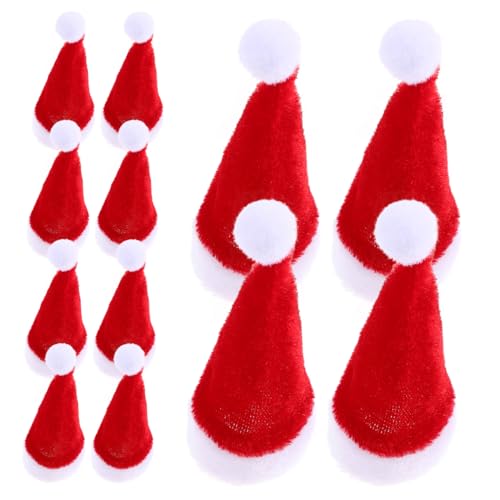 STOBAZA 12 Stück Teiliges Mini Weihnachtsmützen aus Candy Packing Cap und Mini Santa Claus Hats für Lollipops Weinflaschen und Kleine Figuren Stabile Weihnachtsdeko für Festliche Partys STOBAZA 12 Stück Teiliges Mini Weihnachtsmützen aus Candy Packing Cap und Mini Santa Claus Hats für Lollipops Weinflaschen und Kleine Figuren Stabile Weihnachtsdeko für Festliche Partys von STOBAZA