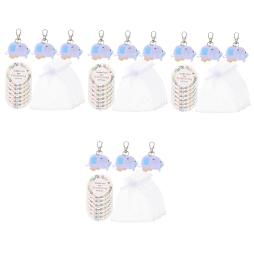 STOBAZA 120 Sätze Elefanten-schlüsselanhänger Geschenk Für Jungen Zubehör Für Die Babyparty Partygeschenke Für Die Babyparty Organzabeutel Dank Kleine Preis- Organza von STOBAZA