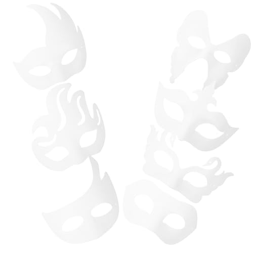 STOBAZA 14 Stück Weiße Papiermasken Zum Selbermachen Unbemalte Venezianische Masken Leere Maskerademasken Für Halloween Weihnachten Karneval Party Basteln von STOBAZA