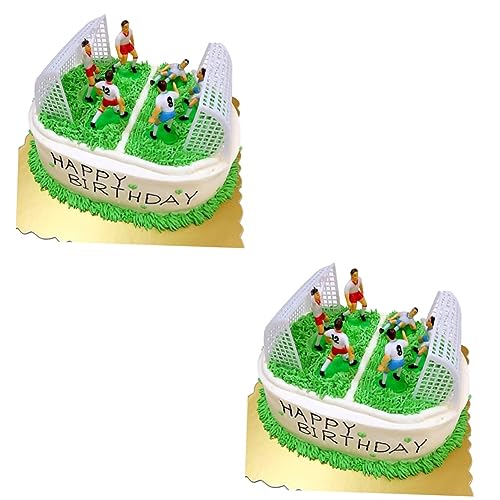 STOBAZA 16 Stk Fußball Kuchendekoration Lebensmitteldekor Cupcake-Topper Essensfahnen Ornament Cupcakes Kuchendeckel Kuchen Topper Geburtstag Sanft Dekorationen Puppe schmücken Zylinder von STOBAZA