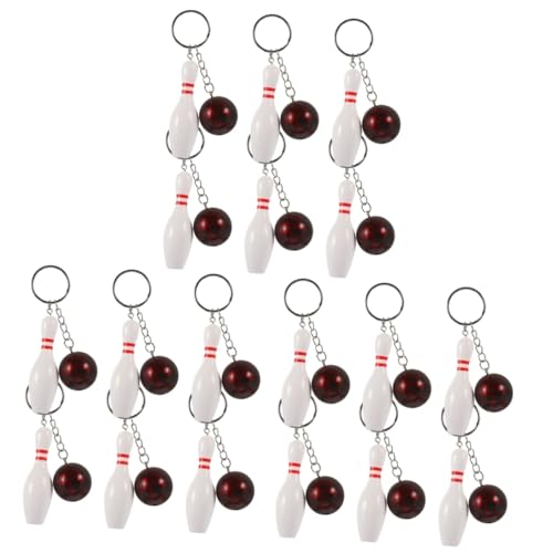STOBAZA 18 Stk Bowling-Schlüsselanhänger Neuheit-Schlüsselanhänger Miniartikel für die Handtasche Rucksack Geldbörsen Bowling-Pin-Schlüsselanhänger hängende Schlüsselanhänger von STOBAZA