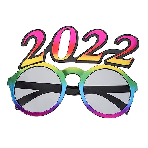 STOBAZA 1Stk 2022 Brille Kinderkostüme glitzernde Nye-Brille Feier Dekor Ornament Foto-Requisiten lustige Brille Abschlussball Partybedarf Zubehör Gläser Brillengestelle von STOBAZA