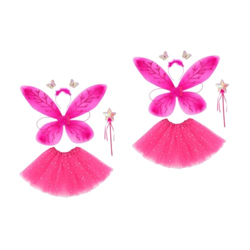STOBAZA 2 Sätze Schmetterlings Kostüm für Mädchen Teiliges mit Flügeln Haarband Zauberstab und Rock für Cosplay Halloween Tanz und Bühnenauftritte Verstellbare für Optimalen STOBAZA 2 Sätze Schmetterlings Kostüm für Mädchen Teiliges mit Flügeln Haarband Zauberstab und Rock für Cosplay Halloween Tanz und Bühnenauftritte Verstellbare für Optimalen von STOBAZA