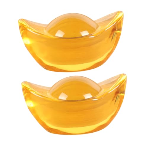 STOBAZA 2 Stück Feng Shui Ingot Desktop Ornament Teilig Feng Shui Reichtumsdeko für Wohnzimmer Büro Tisch Deko von STOBAZA