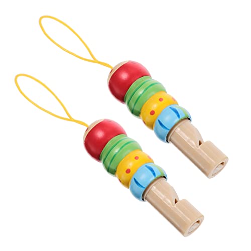 STOBAZA 2 Stück Holzpfeife für Kleinkinder Pädagogisches Musikinstrument mit Niedlichem Tierdesign Leicht Tragbar Fördert Musikalische Kreativität und Vorstellungskraft bei Junge Mädchen von STOBAZA