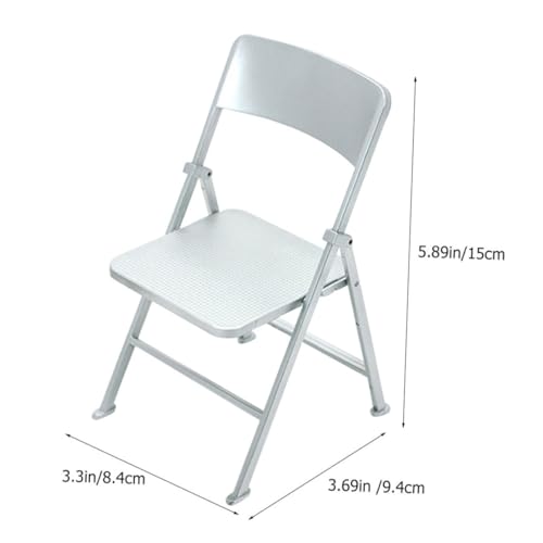 STOBAZA 2 Stück Mini Klappstuhl Teilig PVC Miniaturstuhl für Puppenhaus Deko Leicht Tragbar Realistisch Detailreich Für Kinderzimmer und Sammler von STOBAZA