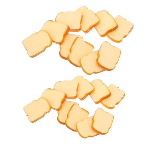 STOBAZA 20 Stück Teiliges Realistische Fake Brot Scheiben Künstliche Toast Nachbildung Lebensechte Simulation Vielseitig für Puppenhaus Deko Fotografie Requisiten Kreative Spielzeuge von STOBAZA