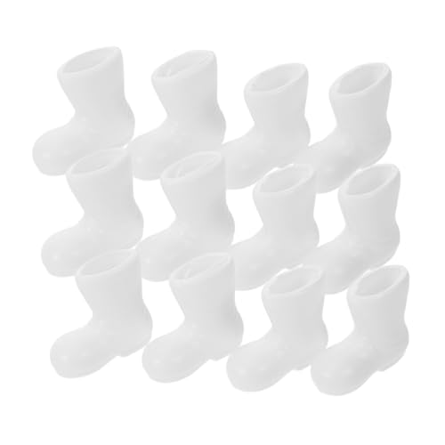 STOBAZA 24 Stück Teiliges Mini Weihnachtsstiefel Kunststoff Miniatur Schuhe Weihnachtsdeko Figuren für Puppenhaus DIY Xmas Accessoires Festliche Tischdekoration von STOBAZA