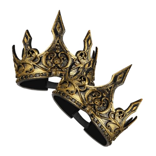 STOBAZA 2pcs King's Crown Tiara Mittelalterliche Krone Cosplay -requisiten Krone Krone Kostüm-requisite Mittelalterliche Tiara Kronen Verzieren Königskrone Für Männer Kronmänner Pu Golden STOBAZA 2pcs King's Crown Tiara Mittelalterliche Krone Cosplay -requisiten Krone Krone Kostüm-requisite Mittelalterliche Tiara Kronen Verzieren Königskrone Für Männer Kronmänner Pu Golden von STOBAZA