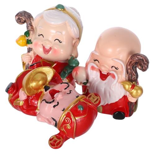 STOBAZA 3Stücke Miniaturfigur Dekoration aus Harz für Geburtstagstorte Cartoon Ältere Figuren für Feierlichkeiten Kuchenornament und für Besondere Anlässe von STOBAZA