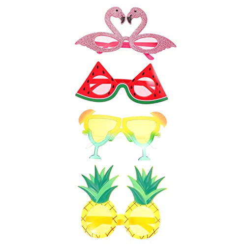 STOBAZA 4 Flamingo-Brille hawaiisch Brille für faschingsdekoration karnevalsdekoration Sommeroutfits für Männer Geschenke für Erwachsene Partygeschenke für Kinder Party-Brille von STOBAZA