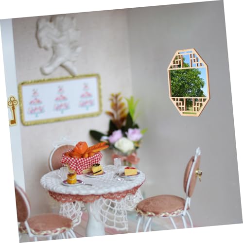 STOBAZA 4 Stück Teiliges Chinesisches Holzfenster für Miniaturhäuser Naturbelassenes DIY Modell mit Beweglichen Türen Geeignet für Sandtisch Displays und Puppenhausdekoration von STOBAZA