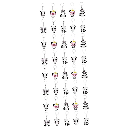 STOBAZA 40 Stk Schlüsselanhänger Ornament weiches Spielzeug Mini für Dekor Schlüsselringe Rucksack hängend schmücken Partybevorzugung Panda Schlüsselbund Taschen Kind PVC von STOBAZA