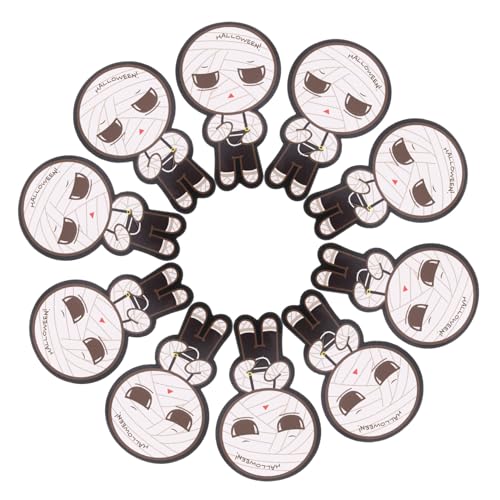 STOBAZA 50 Stück Halloween Lutscherhalter Papierkarten mit Süßem Kürbis Mumien Witch Design Stabile Lollipop Dekoration für Partygeschenke und Süßigkeitenverpackung von STOBAZA