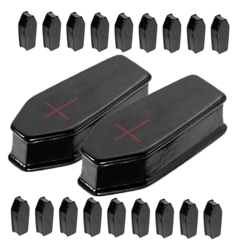 STOBAZA 50 Stück Teiliges Mini Sarg Set Halloween Miniaturen aus Resin Detailreiche Mikro Landschaft Deko Kompakte Mini Coffin Figuren für Puppenhaus Büro und Festliche Halloween von STOBAZA