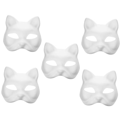 STOBAZA 5St leere handgezeichnete maske heimwerker geschenk halloween maske Maskerade-Maske Katzen-Partymasken schmücken Gesichtsmaske Papiermasken selber machen leere DIY-Masken Cosplay von STOBAZA