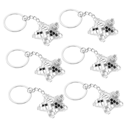 STOBAZA 6 Stück Disco-Schlüsselanhänger Handtasche Charme Glasmosaiksternschlüsselbund Spiegelkugelschlüssel Charme Mosaic Glass Star Anhänger kleine Discokugeln Dekoration Schaum Silber STOBAZA 6 Stück Disco-Schlüsselanhänger Handtasche Charme Glasmosaiksternschlüsselbund Spiegelkugelschlüssel Charme Mosaic Glass Star Anhänger kleine Discokugeln Dekoration Schaum Silber von STOBAZA